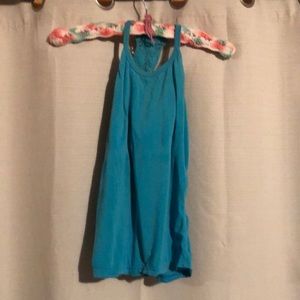 Moda international crochet back racerback tank tops turquoise,pink and blue